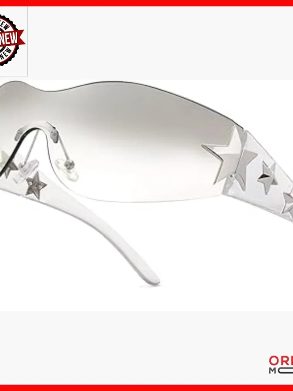 Rimless Y2K Sunglasses Wrap Around Shield Glasses Trendy Fashion